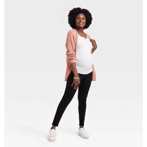 Isabel Maternity Women’s Crossover Panel Maternity Skinny 28 Jeans Black 6 NWT